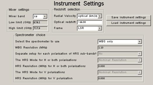 Instrument setup for Example 2.