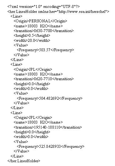The HSpot line storage is done in a ".lines" file which has a XML format of a similar type to this example.