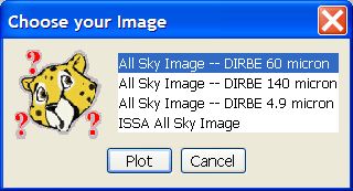 The selection dialogue for All Sky Images