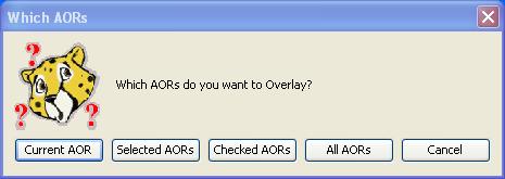The dialogue for selecting which AORs to overlay on an image. You can overlay multiple AORs at once on a single image.