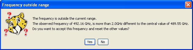 Warning pop-up that comes up if there is a large LO frequency move requested.