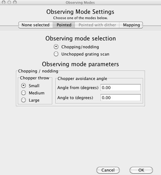 Options for the Pointed observing mode