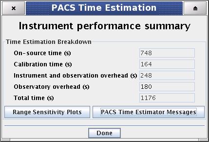 PACS Time Estimator main window