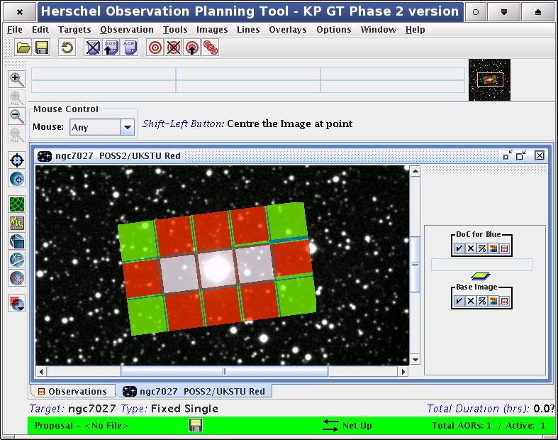 Exposure map overlay example in PACS point-source photometry mode