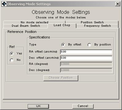 Options for HIFI Load Chop pointed mode.