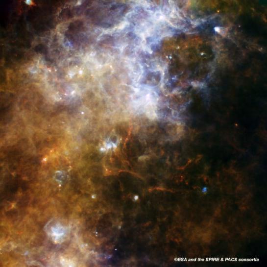 Herschel SPIRE and PACS composite image (SPIRE/PACS parallel mode)